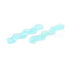 アクリル波形カボション  ヘアアクセサリー用  淡いターコイズ  65x15x2mm&nbsp;FIND-B003-07B