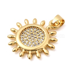 Brass Micro Pave Clear Cubic Zirconia Pendants&nbsp;KK-I360-053G