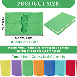 7Pcs 7 Colors Elastic Fabric Book Covers&nbsp;AJEW-CP0006-20