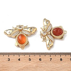 Brass Micro Pave Clear Cubic Zirconia Box Clasps&nbsp;KK-C075-43C-G