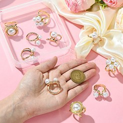 10個5スタイルの合金、プラスチックスカーフバックルリング付き  女の子用留め具ホルダー  ラウンド  ライトゴールド  13.5~24x22~25x27~33mm  内径：12~20.5mm  2個/スタイル&nbsp;AJEW-CJ0001-35