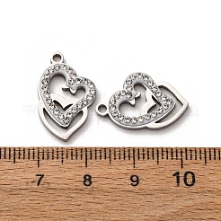 304 Stainless Steel Clay Rhinestone Pendants&nbsp;STAS-P406-17J-P