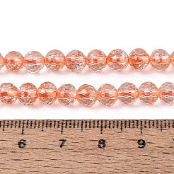 Dyed Transparent Crackle Glass Beads Strands&nbsp;GLAA-Q108-01A-A08