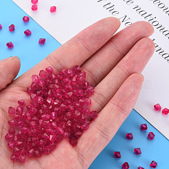 透明なアクリルビーズ  多面カット  双円錐形  赤ミディアム紫  5x4.5mm  穴：1.2mm  約12160個/500g&nbsp;MACR-S373-84-B05