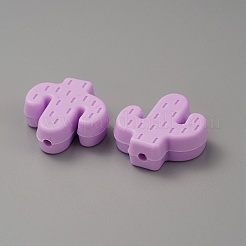 食品グレードの環境に優しいシリコーンビーズ  サボテン  ミディアム蘭  24x22.5x8mm  穴：2mm&nbsp;SIL-WH0013-23B