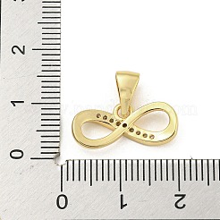 真鍮マイクロパヴェクリアキュービックジルコニアペンダント  無限大  18KGP本金メッキ  8x18.5x3.5mm  穴：6x3.5mm&nbsp;ZIRC-P115-02G