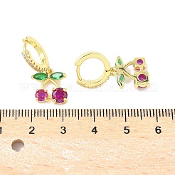 Cherry Brass Micro Pave Cubic Zirconia Hoop Earrings&nbsp;EJEW-U057-07G