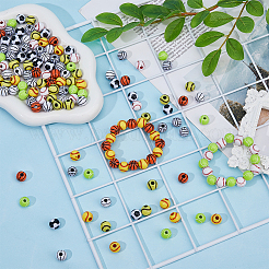 160Pcs 8 Colors Opaque Acrylic Beads&nbsp;MACR-DC0001-13