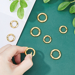8Pcs 2 Styles Rack Plating Brass Spring Gate Rings&nbsp;KK-HS0001-69