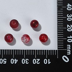 透明なすりガラスビーズ連売り100個。  ラウンド  ビーズジュエリー作り  レッド  8mm  穴：1.3~1.6mm&nbsp;GLAA-CJ0002-05