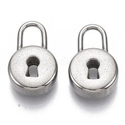 変色しにくい304ステンレススチールペンダント  フラットラウンドロック  ステンレス鋼色  19x12x5mm  穴：6x4mm&nbsp;STAS-S079-165