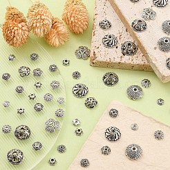 120 個 12 スタイル チベット スタイル合金ビーズ キャップ  アンティークシルバー  6~14x2~6mm  穴：1~2.5mm  10個/スタイル&nbsp;TIBE-YW0001-61