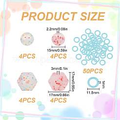 16Pcs 4 Styles Cornerless Cube & Round Silicone Knitting Needle Stoppers&nbsp;DIY-GO0001-91