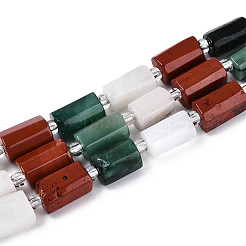 Natural Fuchsite & Red Jasper & Rainbow Moonstone Beads Strands&nbsp;G-T144-15A-01