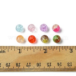 200個8色透明クラックルアクリルビーズ  ラウンド  ミックスカラー  8x7.5mm  穴：1.8~2mm  25個/カラー&nbsp;CACR-FS0001-03
