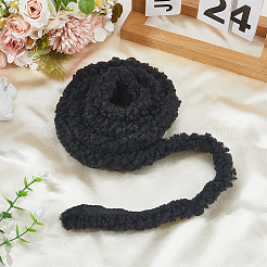 2mの人工ウールリボン  洋服アクセサリー  ブラック  3/4インチ（20mm）&nbsp;OCOR-CY0003-03A