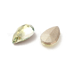 ガラスラインストーンカボション  ポイントバック＆バックメッキ  多面カット  ティアドロップ  黄水仙  8x5x2.5mm&nbsp;RGLA-P037-11A-D337