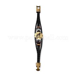 Braided Leather Cord Retro Multi-strand Bracelets&nbsp;BJEW-L616-20J