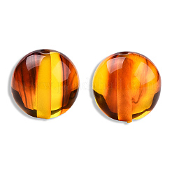 樹脂模造アンバービーズ  ラウンド  チョコレート  20x19mm  穴：2~2.4mm&nbsp;X-RESI-N034-24-H01