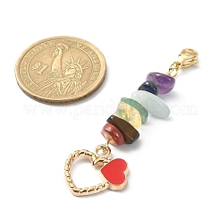 Chakra Gemstone Chip Beaded Pendant Decorations&nbsp;HJEW-JM01195