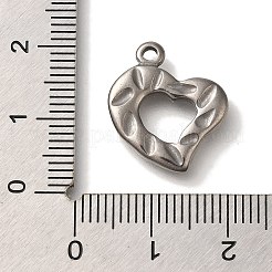 304ステンレスペンダント  ハートチャーム  アンティークシルバー  18x16x2.8mm  穴：1.8mm&nbsp;STAS-H223-19AS-02