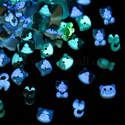 100Pcs Cat & Fish Resin Cabochons&nbsp;MRMJ-CJ0001-40