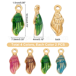 8Pcs 4 Colors 304 Stainless Steel Pendants&nbsp;STAS-UN0027-64