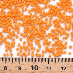 ガラスシリンダービーズ  シードビーズ  焼き付け塗料  丸い穴  オレンジ  1.5~2x1~2mm  穴：0.8mm  約45000個/袋  約1ポンド/バッグ&nbsp;SEED-S047-A-005