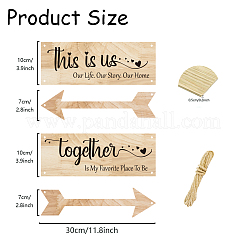 Solid Wood Wall Hanging Sign&nbsp;HJEW-WH0024-020