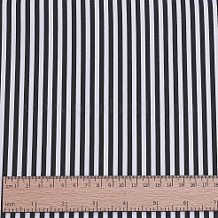 ストライプコットン生地  服装アクセサリー  ブラック  1000x1600x0.3mm&nbsp;DIY-WH0671-390C