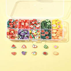 200個10スタイル手作りポリマークレイビーズ  フルーツスライス  ミックスカラー  8~14x8~10x3~5mm  穴：1~2mm  20個/スタイル&nbsp;CLAY-FS0001-40