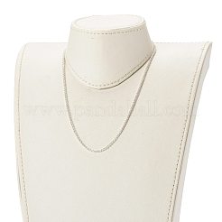 304ステンレススチールローロチェーンネックレス  真鍮アジャスターチェーン付き  銀  45x0.25cm&nbsp;NJEW-JN03543