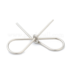 変色しない316ステンレススチールペンダント  蝶結び  ステンレス鋼色  18x23x4mm  穴：6x8mm&nbsp;STAS-O149-06P