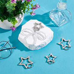 4Pcs 2 Colors Alloy Spring Gate Rings&nbsp;FIND-UN0007-74A