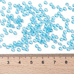 MIYUKIラウンドロカイユビーズ  日本製シードビーズ  （rr148)透明アクア  8/0  3mm  穴：1mm  約422~455PCS /ボトル  10 G /ボトル&nbsp;SEED-JP0009-RR0148
