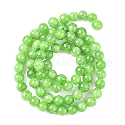 天然石馬山ジェイドラウンドビーズ連売り  染め  薄緑  6mm  穴：1mm  約69個/連  15.7インチ&nbsp;X-G-D263-6mm-XS17