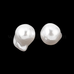 ABSプラスチックパール調ビーズ  ナゲット  ホワイト  17x13.5x13.5mm  穴：1mm  約310個/500g&nbsp;PL-CBA8DB3-14