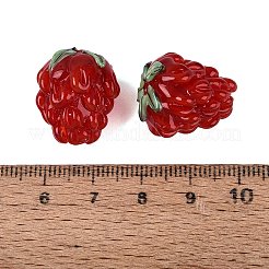 手作りランプワークビーズ  ラズベリー  クリムゾン  19.5~20x16~18x16~18mm  穴：1.6~1.8mm&nbsp;LAMP-N042-17A