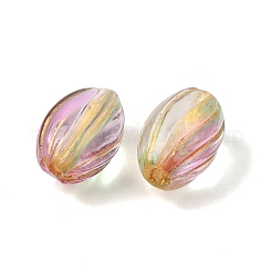 Baking Paint and Golden Metal Enlaced Glass Beads&nbsp;GL-CBA1477-08B