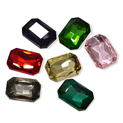 Faceted Rectangle K9 Glass Pointed Back Rhinestone Cabochons&nbsp;RGLA-A017-10x14mm-SM