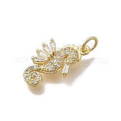 Brass Micro Pave Clear Cubic Zirconia Pendants&nbsp;KK-D431-057G
