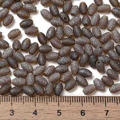 透明な色のガラスシードビーズ  丸い穴  オーバル  グレー  5.5~6x3.5~4mm  穴：0.8mm  約4500個/500g&nbsp;SEED-F006-03A-08