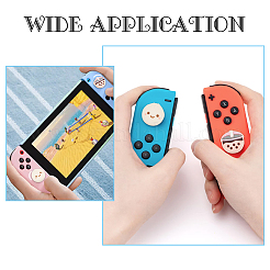おまんじゅう＆シャボン玉茶柄 シリコンジョイスティックキャップ  サムグリップ  ゲームパッド用  ゲームコントローラ  ミックスカラー  16.5~17x16~16.5x7mm  4個/セット&nbsp;FIND-WH0147-23