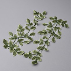 Leaf Polyester Computerized Embroidery Sew on Patches&nbsp;PATC-WH0001-68
