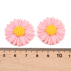 オペーク樹脂カボション  ヒマワリ  パールピンク  26x6mm&nbsp;LS-RESI-XCP0002-48