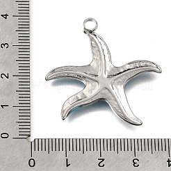 304ステンレスペンダント  エナメル  ヒトデのチャーム  ステンレス鋼色  ミックスカラー  37x35x2.5mm  穴：3mm&nbsp;STAS-N108-101P