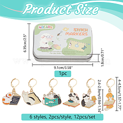 Alloy Enamel Pendant Locking Stitch Marker&nbsp;HJEW-NB00108