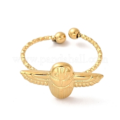 Ion Plating(IP) 304 Stainless Steel Owl Open Cuff Rings for Women&nbsp;LS-RJEW-H136-01G