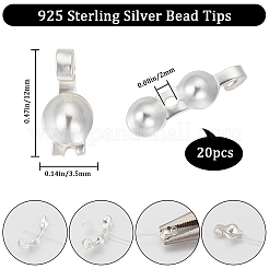 20Pcs 925 Sterling Silver Bead Tips&nbsp;STER-BBC0005-40S