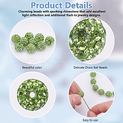 100Pcs Polymer Clay Pave Rhinestone Beads&nbsp;RB-OC0001-09